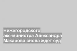 Нижегородского экс-министра Александра Макарова снова ждет суд