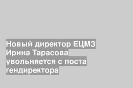 Новый директор ЕЦМЗ Ирина Тарасова увольняется с поста гендиректора