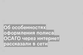 Об особенностях оформления полиса ОСАГО через интернет рассказали в сети