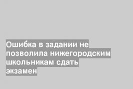 Ошибка в задании не позволила нижегородским школьникам сдать экзамен