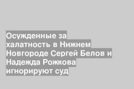 Осужденные за халатность в Нижнем Новгороде Сергей Белов и Надежда Рожкова игнорируют суд