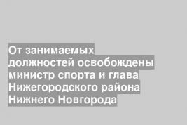 От занимаемых должностей освобождены министр спорта и глава Нижегородского района Нижнего Новгорода