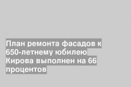 План ремонта фасадов к 650-летнему юбилею Кирова выполнен на 66 процентов