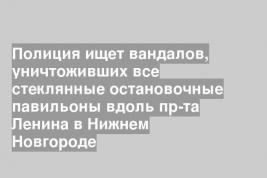 Полиция ищет вандалов, уничтоживших все стеклянные остановочные павильоны вдоль пр-та Ленина в Нижнем Новгороде