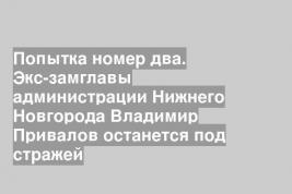Попытка номер два. Экс-замглавы администрации Нижнего Новгорода Владимир Привалов останется под стражей