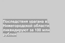 Последствия урагана в Нижегородской области ликвидируют за 100 млн рублей