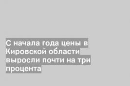 С начала года цены в Кировской области выросли почти на три процента