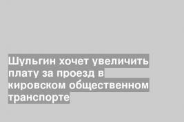 Шульгин хочет увеличить плату за проезд в кировском общественном транспорте