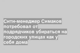 Сити-менеджер Симаков потребовал от подрядчиков убираться на городских улицах как у себя дома
