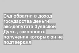 Суд обратил в доход государства деньги экс-депутата Зуевской Думы, законность получения которых он не подтвердил