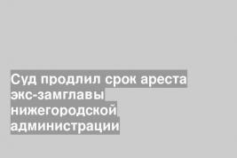 Суд продлил срок ареста экс-замглавы нижегородской администрации