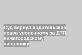 Суд вернул водительские права уволенному за ДТП нижегородскому чиновнику