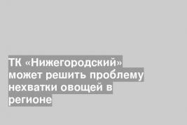 ТК «Нижегородский» может решить проблему нехватки овощей в регионе