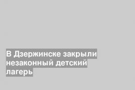 В Дзержинске закрыли незаконный детский лагерь