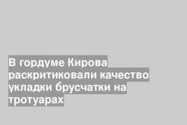 В гордуме Кирова раскритиковали качество укладки брусчатки на тротуарах