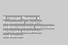 В городе Яранск в Кировской области зафиксирована массовая вспышка кишечной инфекции