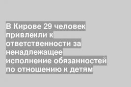 В Кирове 29 человек привлекли к ответственности за ненадлежащее исполнение обязанностей по отношению к детям
