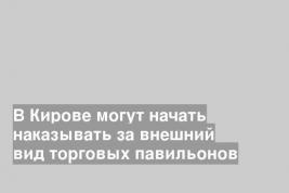 В Кирове могут начать наказывать за внешний вид торговых павильонов
