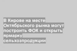 В Кирове на месте Октябрьского рынка могут построить ФОК и открыть ярмарку сельхозпродукции