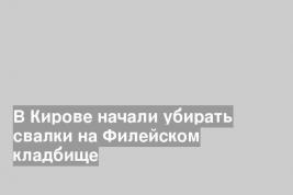 В Кирове начали убирать свалки на Филейском кладбище