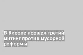 В Кирове прошел третий митинг против мусорной реформы