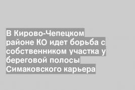 В Кирово-Чепецком районе КО идет борьба с собственником участка у береговой полосы Симаковского карьера