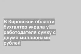 В Кировской области бухгалтер украла у работодателя сумку с двумя миллионами рублей