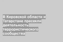 В Кировской области и Татарстане пресекли деятельность террористического сообщества