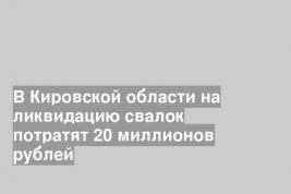 В Кировской области на ликвидацию свалок потратят 20 миллионов рублей