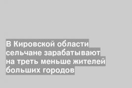 В Кировской области сельчане зарабатывают на треть меньше жителей больших городов