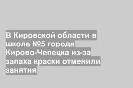 В Кировской области в школе №5 города Кирово-Чепецка из-за запаха краски отменили занятия