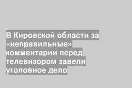 В Кировской области за «неправильные» комментарии перед телевизором завели уголовное дело