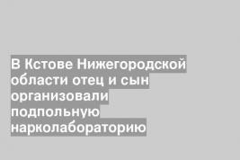 В Кстове Нижегородской области отец и сын организовали подпольную нарколабораторию