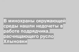 В минохраны окружающей среды нашли недочеты в работе подрядчика, расчищающего русло Хлыновки