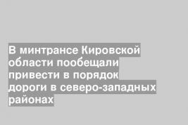 В минтрансе Кировской области пообещали привести в порядок дороги в северо-западных районах