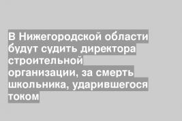 В Нижегородской области будут судить директора строительной организации, за смерть школьника, ударившегося током