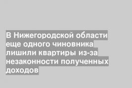 В Нижегородской области еще одного чиновника лишили квартиры из-за незаконности полученных доходов