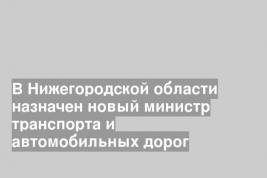 В Нижегородской области назначен новый министр транспорта и автомобильных дорог