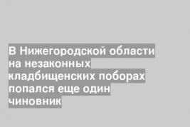 В Нижегородской области на незаконных кладбищенских поборах попался еще один чиновник