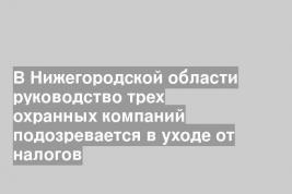 В Нижегородской области руководство трех охранных компаний подозревается в уходе от налогов