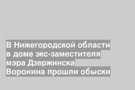 В Нижегородской области в доме экс-заместителя мэра Дзержинска Воронина прошли обыски