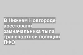 В Нижнем Новгороде арестовали замначальника тыла транспортной полиции ПФО