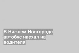В Нижнем Новгороде автобус наехал на водителя
