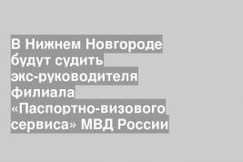 В Нижнем Новгороде будут судить экс-руководителя филиала «Паспортно-визового сервиса» МВД России