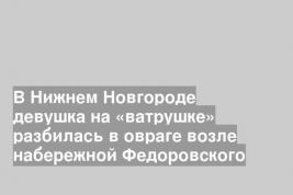 В Нижнем Новгороде девушка на «ватрушке» разбилась в овраге возле набережной Федоровского