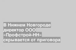 В Нижнем Новгороде директор ООО «Профстрой-НН» скрывается от приговора