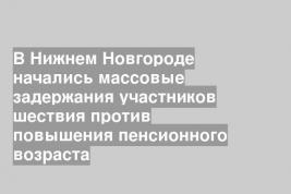 В Нижнем Новгороде начались массовые задержания участников шествия против повышения пенсионного возраста