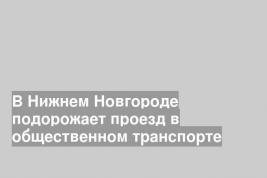 В Нижнем Новгороде подорожает проезд в общественном транспорте