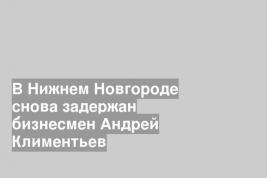 В Нижнем Новгороде снова задержан бизнесмен Андрей Климентьев