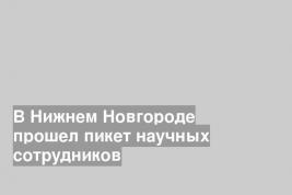 В Нижнем Новгороде прошел пикет научных сотрудников